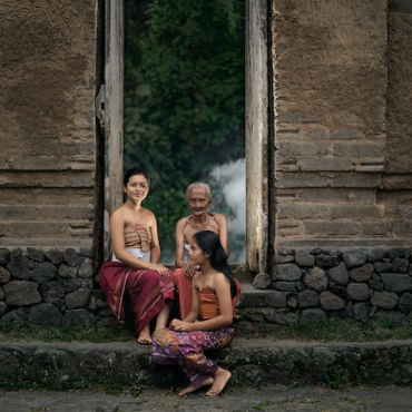 Friends on steps